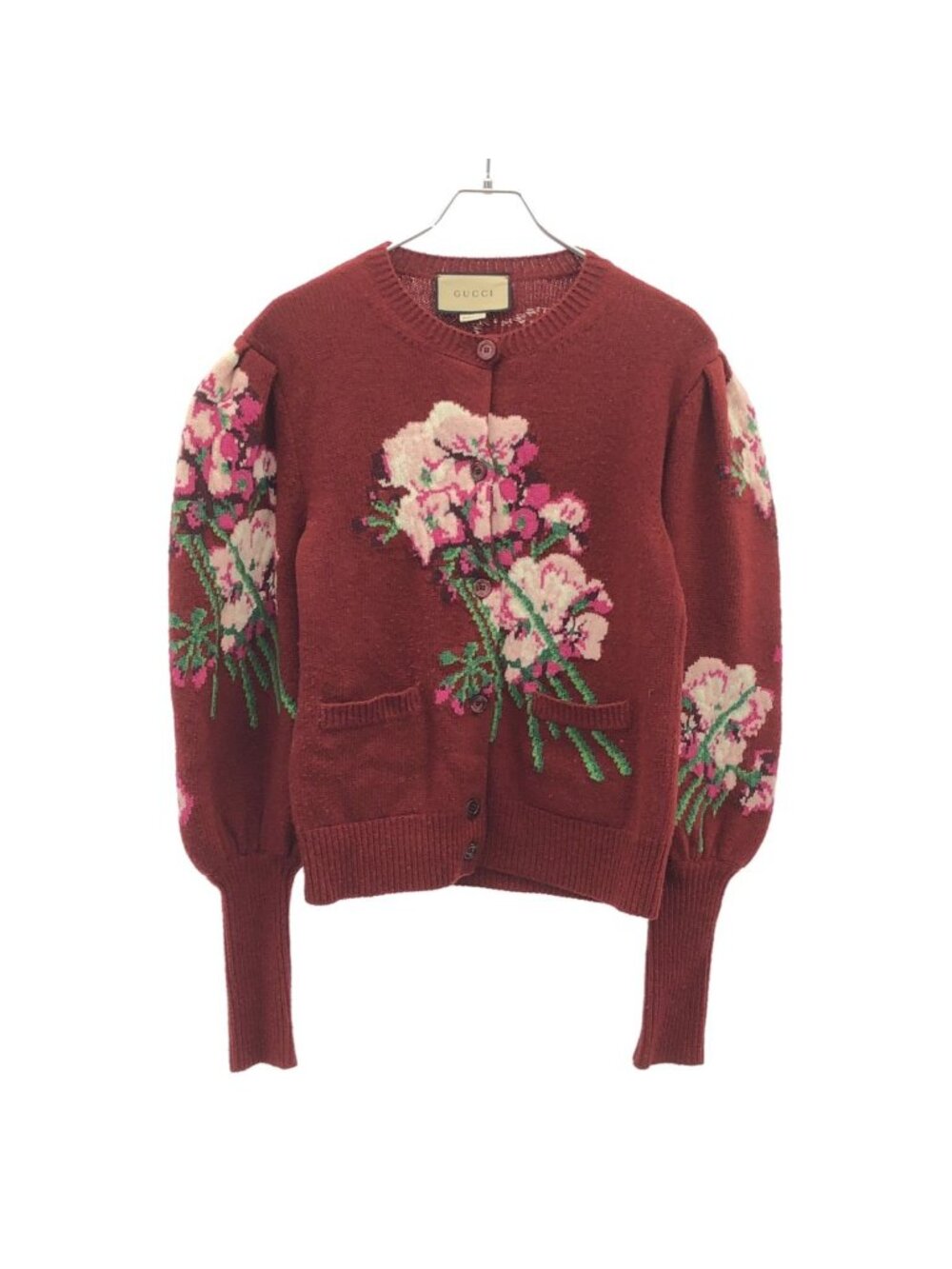 Gucci Flower Knit Cardigan Red XS
